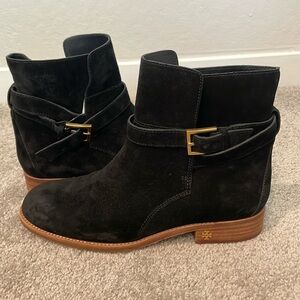 Tory Burch Leather Lined Suede Booties Size 8.5